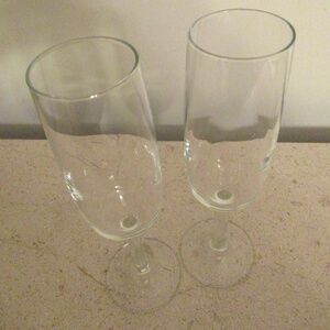 Pair Crystal Champagne flutes